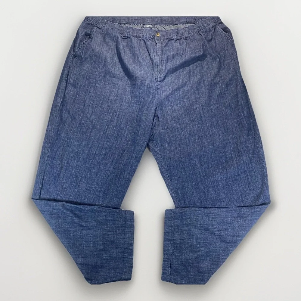 King Size Elastic Waist Drawstring Jeans‎ 3XL 38  Waist 44 Straight Leg Western